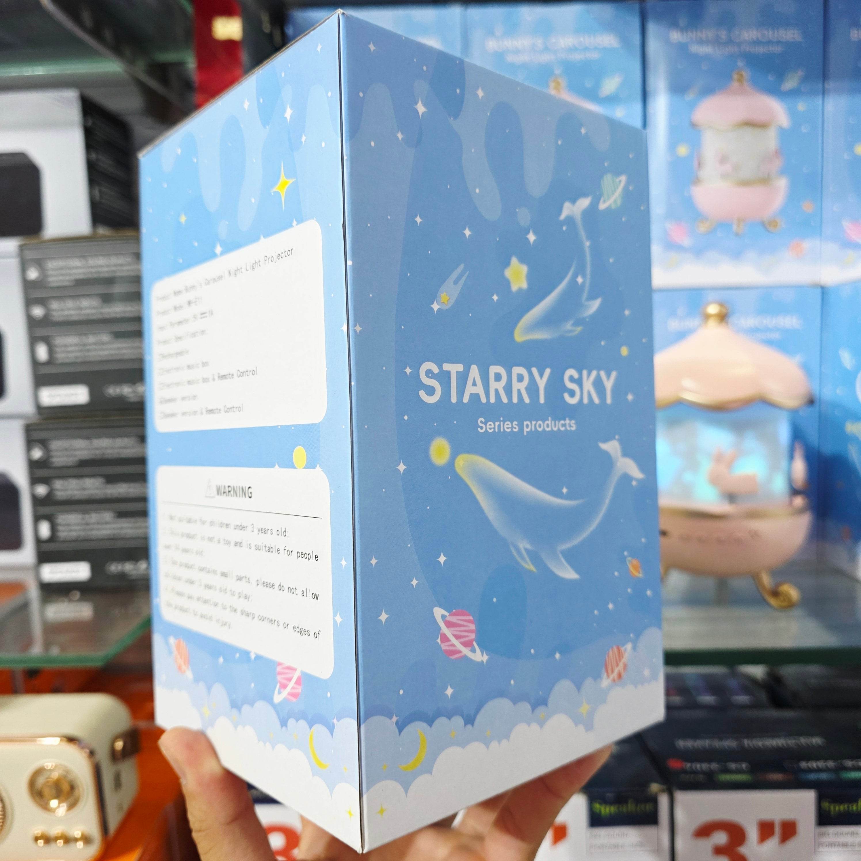 Tavşan Atlıkarınca Gece Lambası Projektörü bluetooth hoparlör, 6'lı Set Filmli Dönen LED Lamba, Büyülü Bir Çocuk Odası Atmosferi için Yıldız Projeksiyon Işığı, Çocuk Odası Dekoru için Döndürülebilir Tavşan Gece Lambası - H3X - KolayMagza