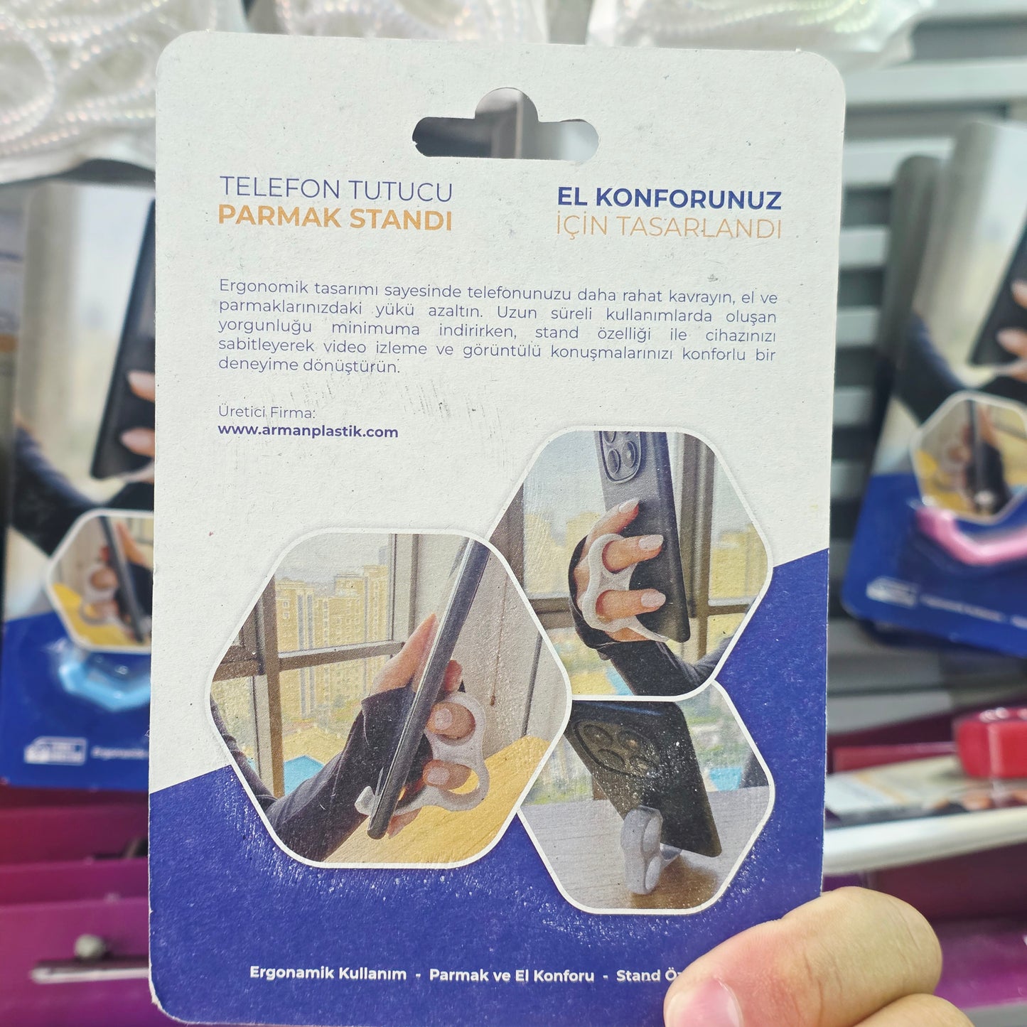 Parmaklı telefon tutucu standı
