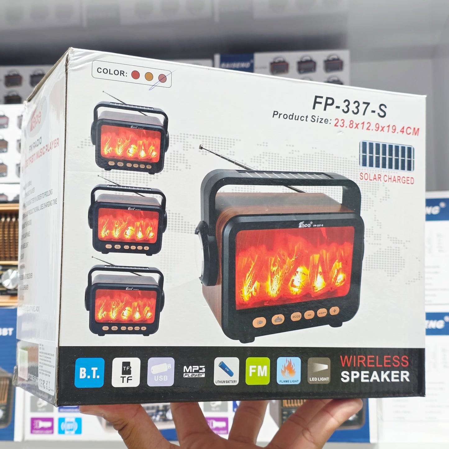 Alev efektli güneş enerjili, ışıklı, Usb Tf Sd destekli, nostaljik Bluetooth radio ve hoparlör