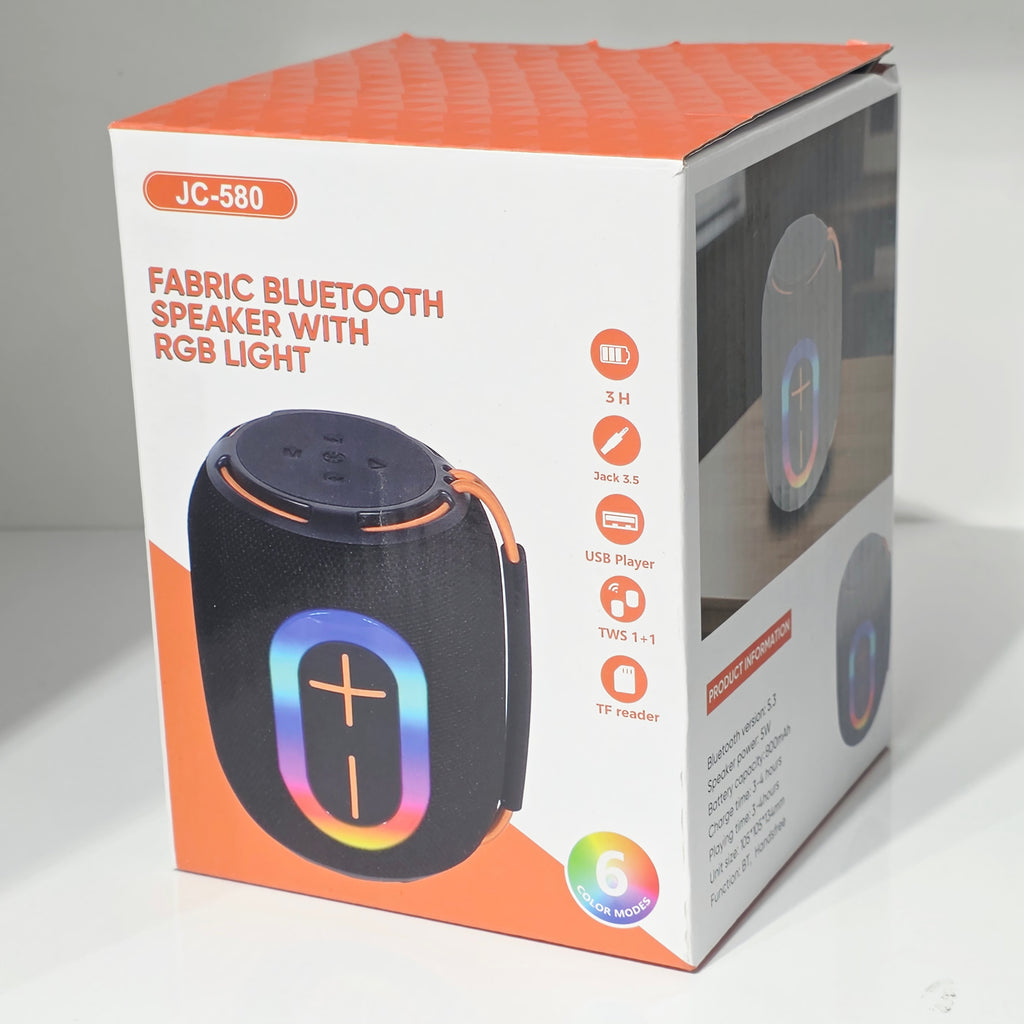 RGB Işıklı Taşınabilir Bluetooth Hoparlör, Usb Sd kart destekli JC-580