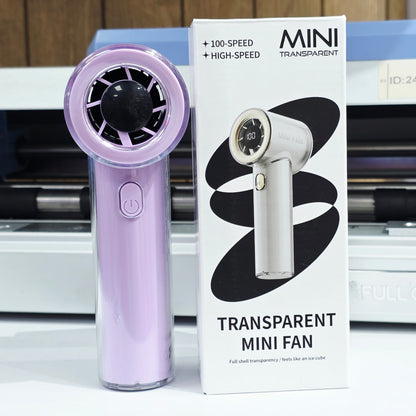 Şeffaf mini el fanı, TypeC şarjlı, 100 hızlı