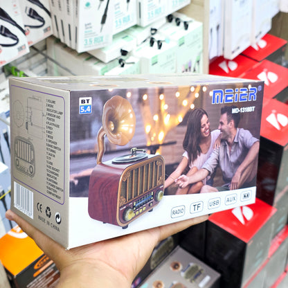 MD-1318BT nostaljik tasarımlı bluetooth hoparlör ve radyo.