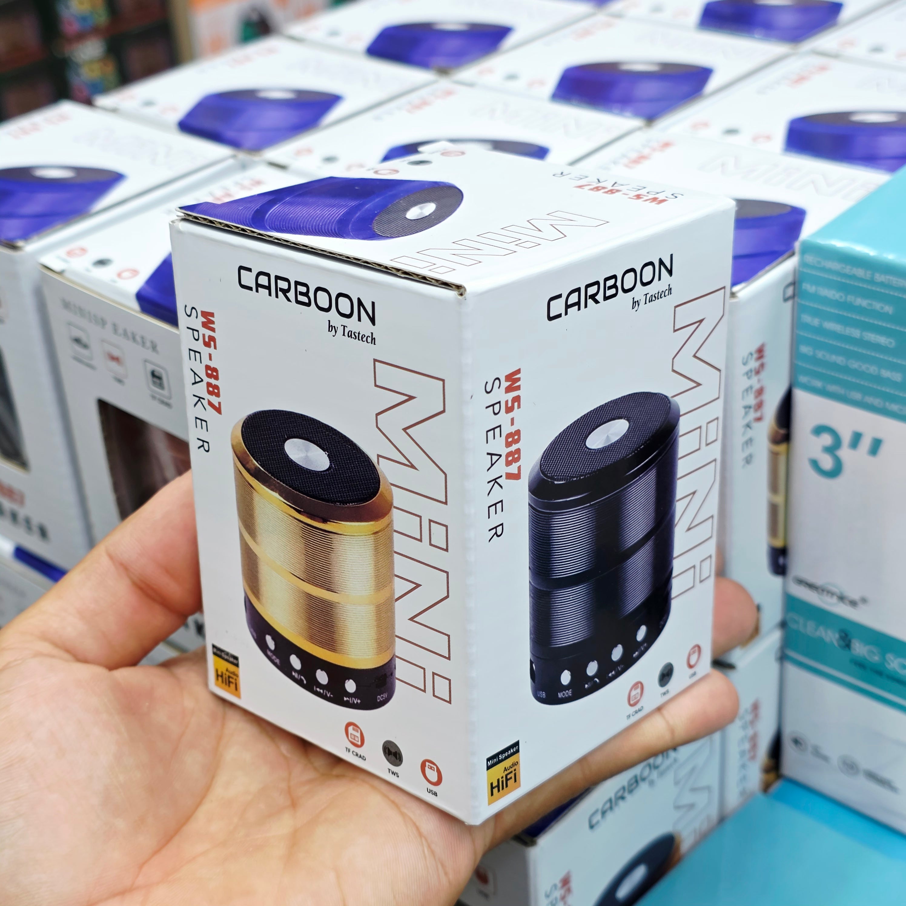 WS-887 Şarj Edilebilir Mini Bluetooth Hoparlör FM Radyo / TF Kart Girişli
