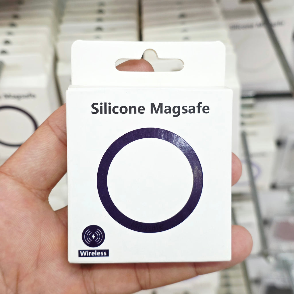 ( 5 adet ) Magsafe Özellikli Yapışkanlı Silikon Halka Magnet - Kablosuz Şarj Uyumlu Mıknatıslı Ring