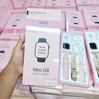 Kadın Rose Gold Akıllı Saat Seti - G9 Mini Akıllı Saat + 3 Farklı Değiştirilebilir Kordon + Kuğu Figürlü Takı Seti Hediyeli ENS