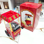 Nostaljik Mini Patlamış Mısır Makinesi - Retro Popcorn Arabası Tasarımlı Ev Tipi Yağsız Sıcak Hava Patlatıcı LENSUN