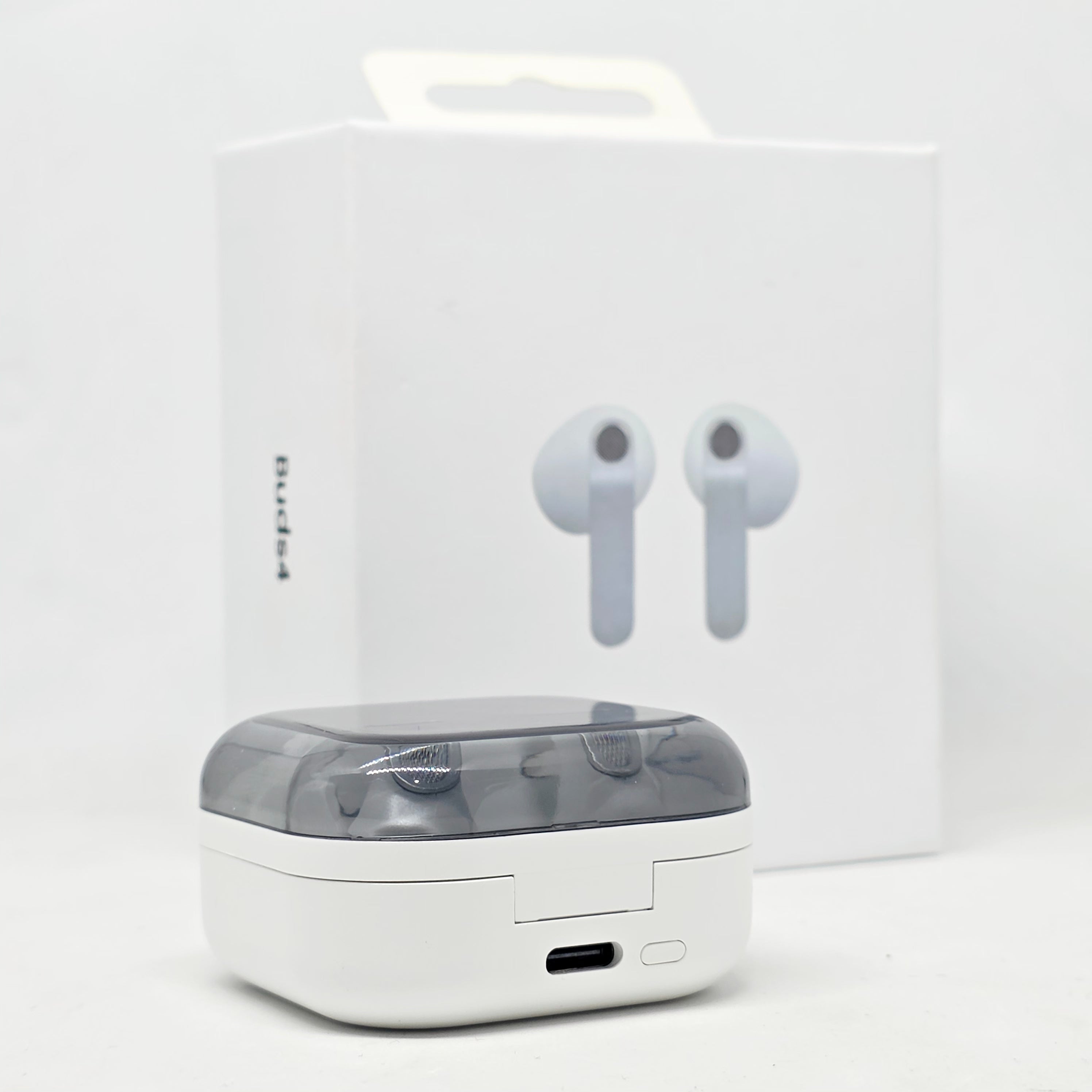 Buds4 Bluetooth Kulaklık Kablosuz Şeffaf Kapaklı Şarj Kutulu Kulakiçi Kulaklık JBK