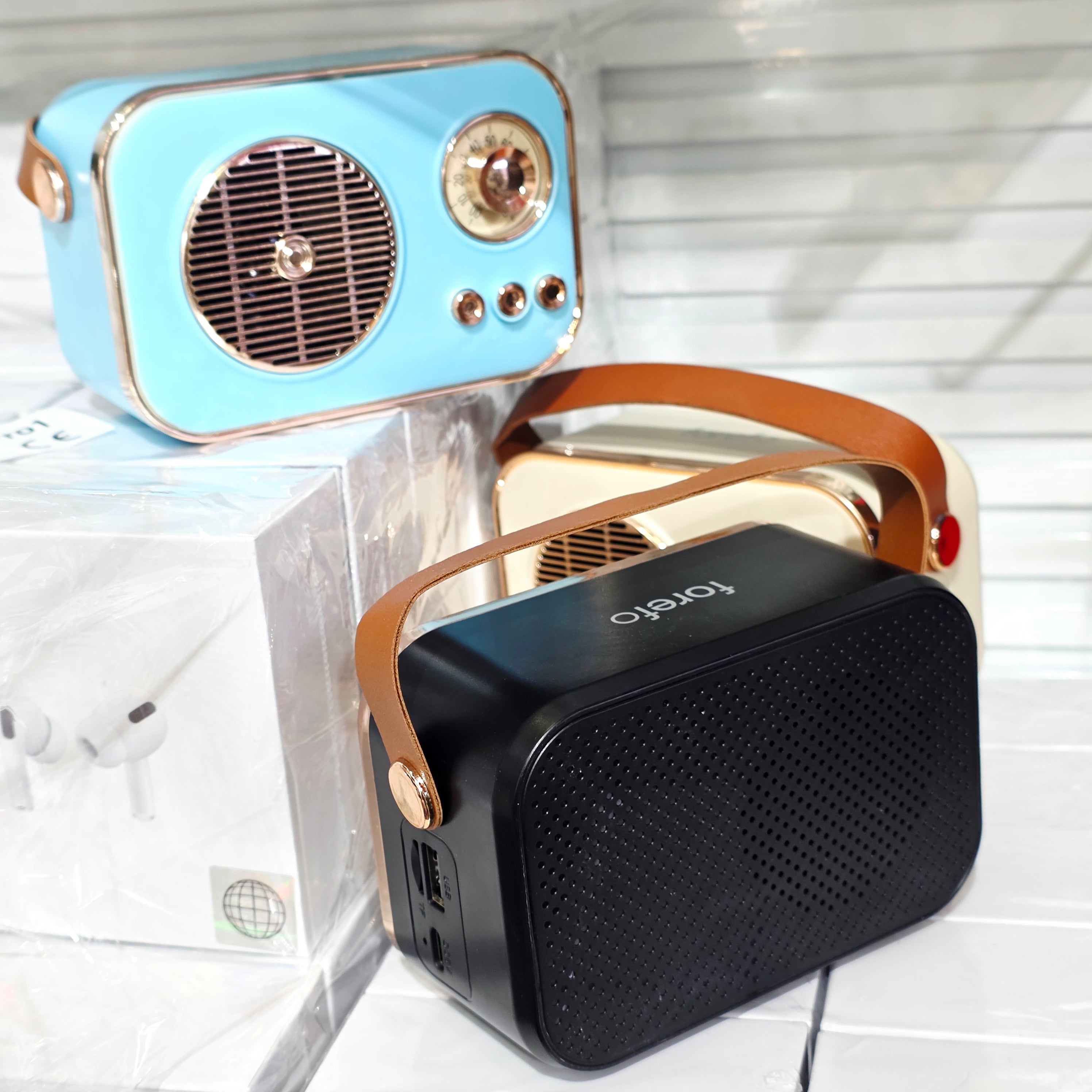 M4 Retro Nostaljik Tasarım Bluetooth Hoparlör - Taşınabilir Kablosuz Speaker KolayMagza KM Technology - Toptan Telefon Aksesuarları