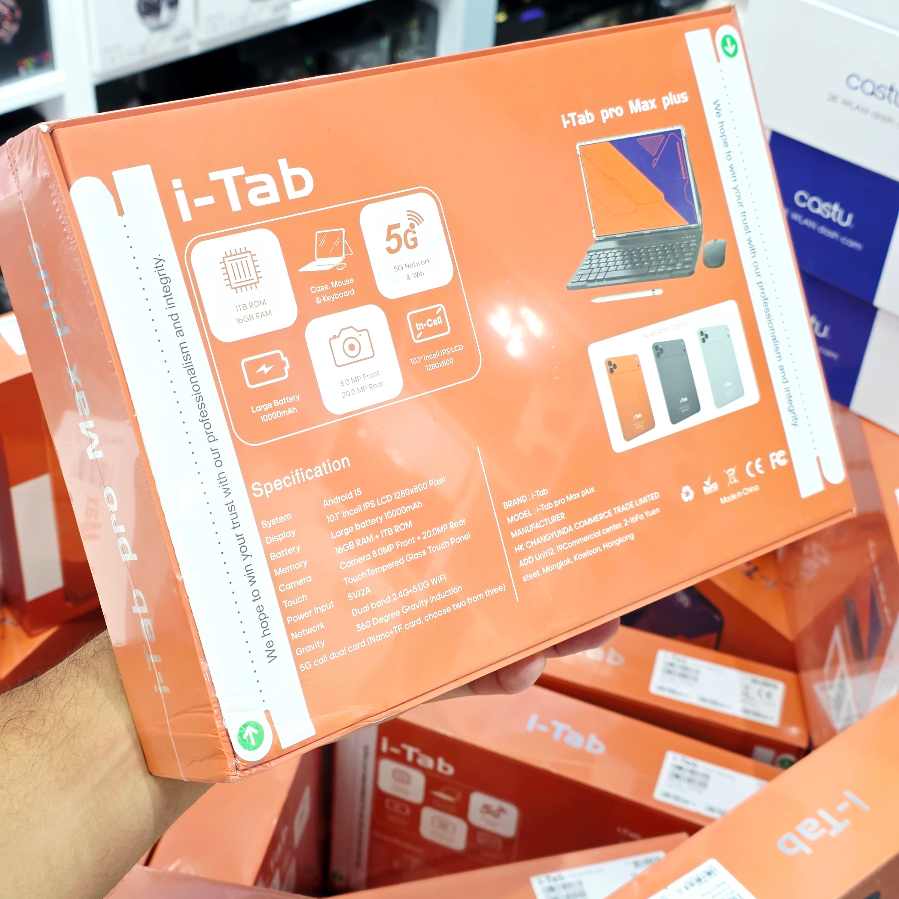 i-Tab Pro Max Plus 10.1" Turuncu Tablet, Aksesuarlı LENSUN