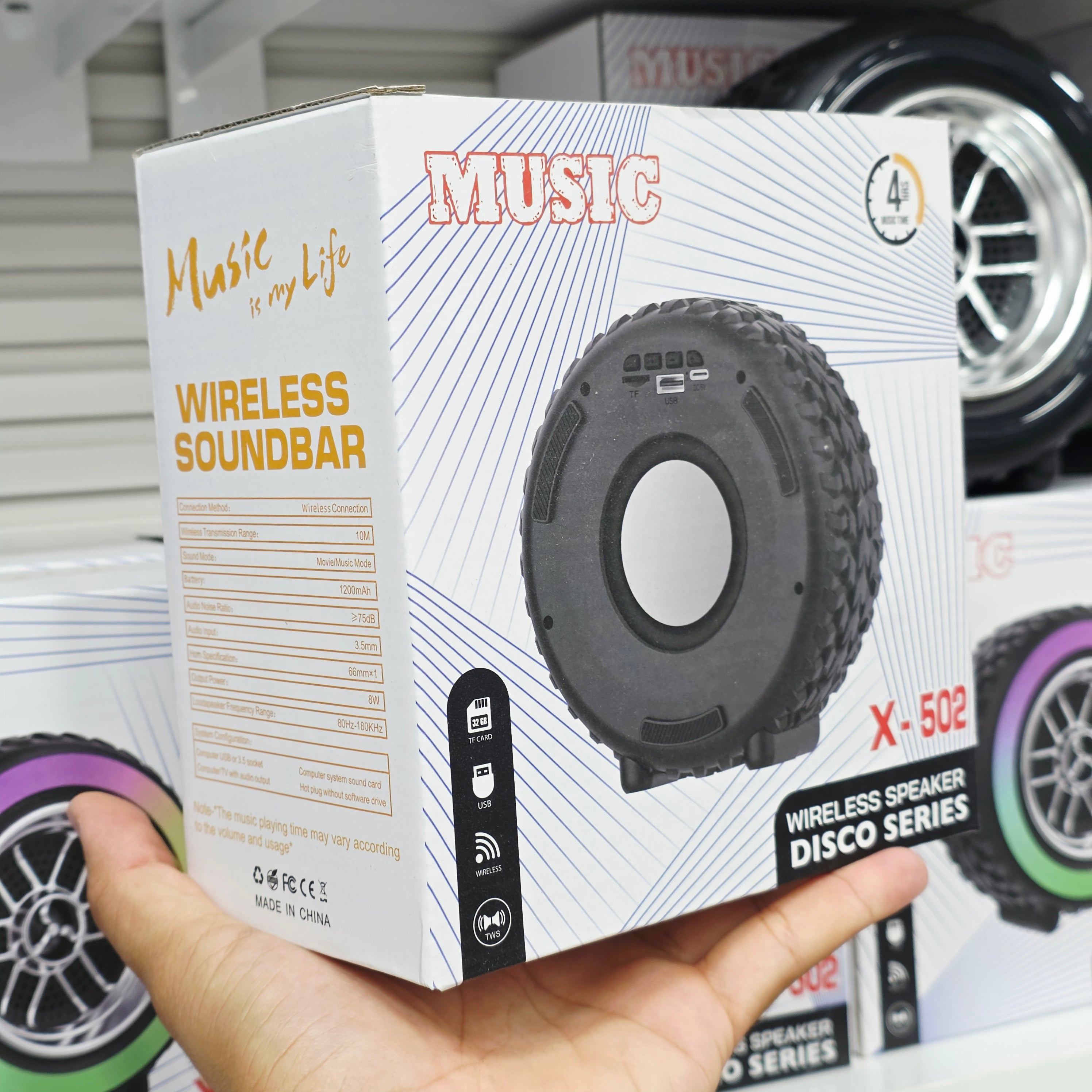 ( 3 adet ) X-502 Tekerlek Tasarımlı RGB Işıklı Kablosuz Bluetooth Hoparlör - Disco Series Mini Speaker Tucci