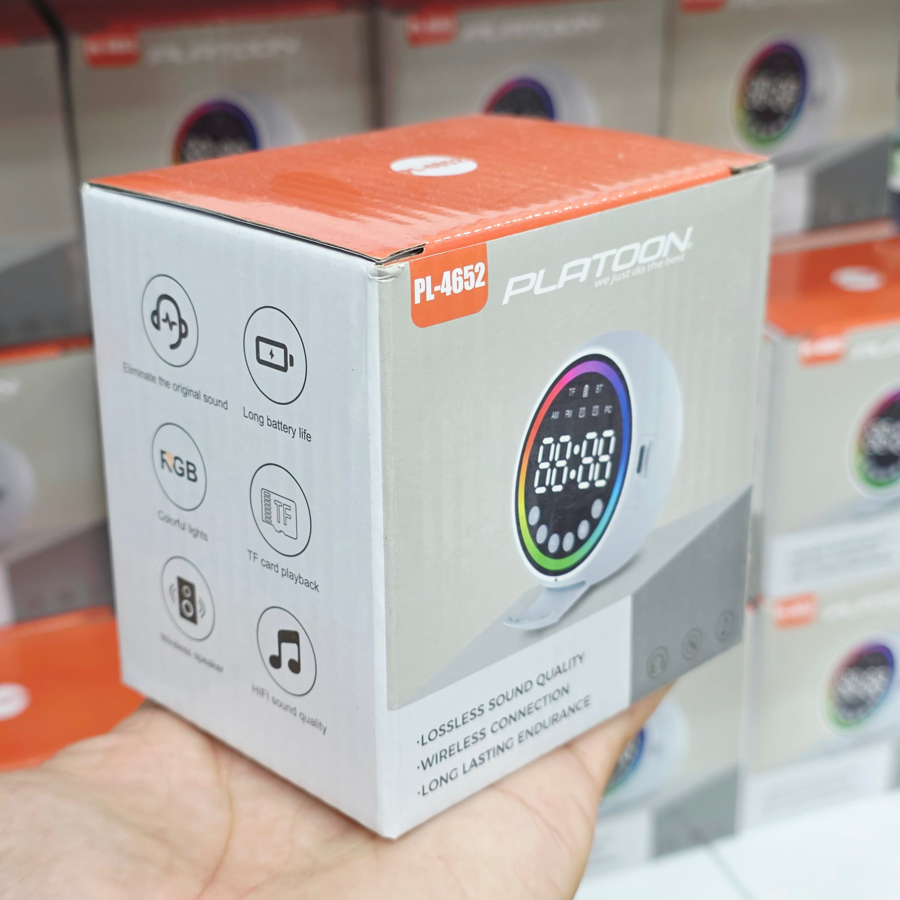 ( 3 adet ) RGB Işıklı Dijital Saatli Bluetooth Hoparlör - HiFi Ses Kalitesi, TF Kart Destekli Kablosuz Soundbar Tucci