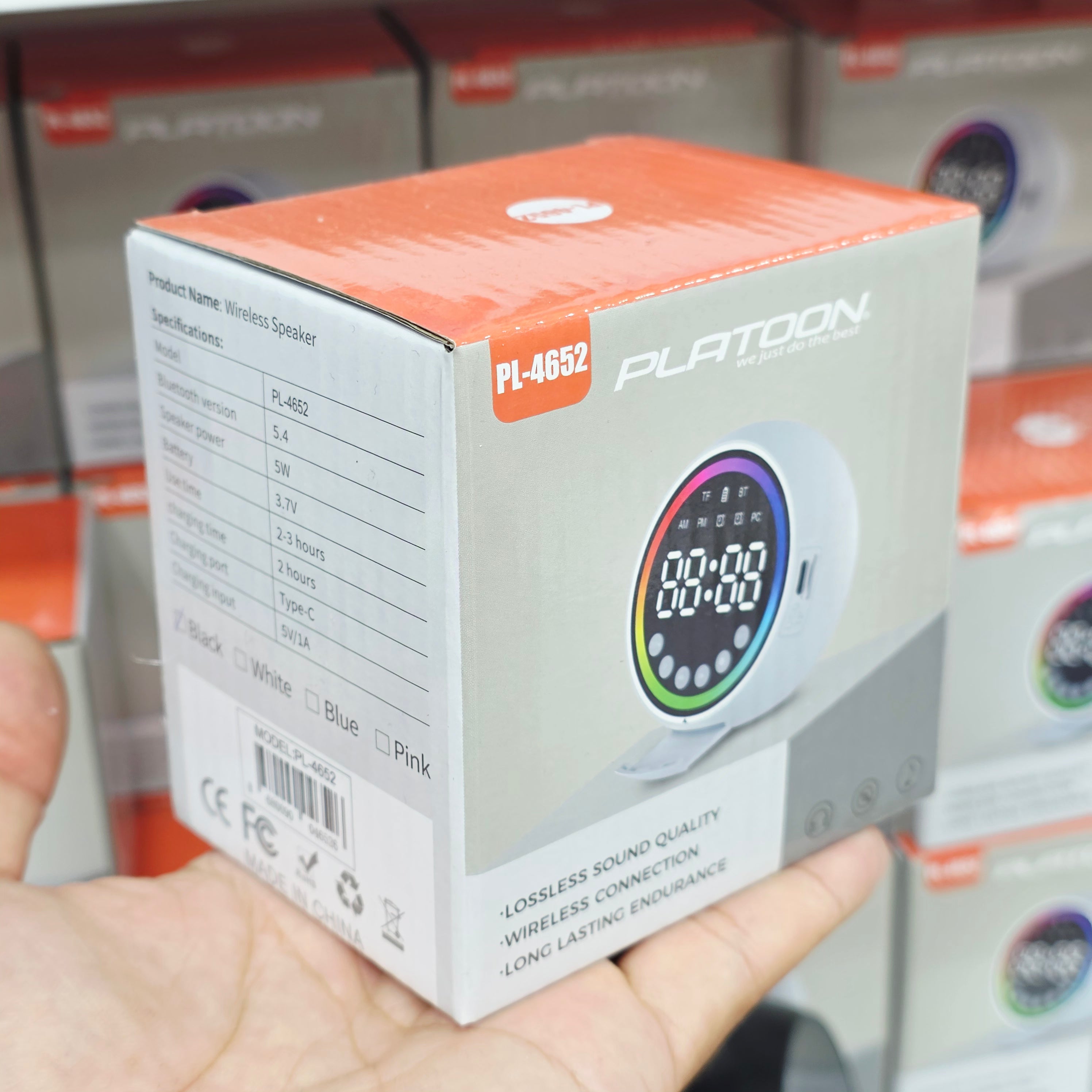 ( 3 adet ) RGB Işıklı Dijital Saatli Bluetooth Hoparlör - HiFi Ses Kalitesi, TF Kart Destekli Kablosuz Soundbar Tucci