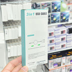 3in1 Makaralı Çoklu Şarj Kablosu 100W Hızlı Şarj - Type-C, Lightning, Micro USB Geri Çekilebilir Data Kablosu Tucci