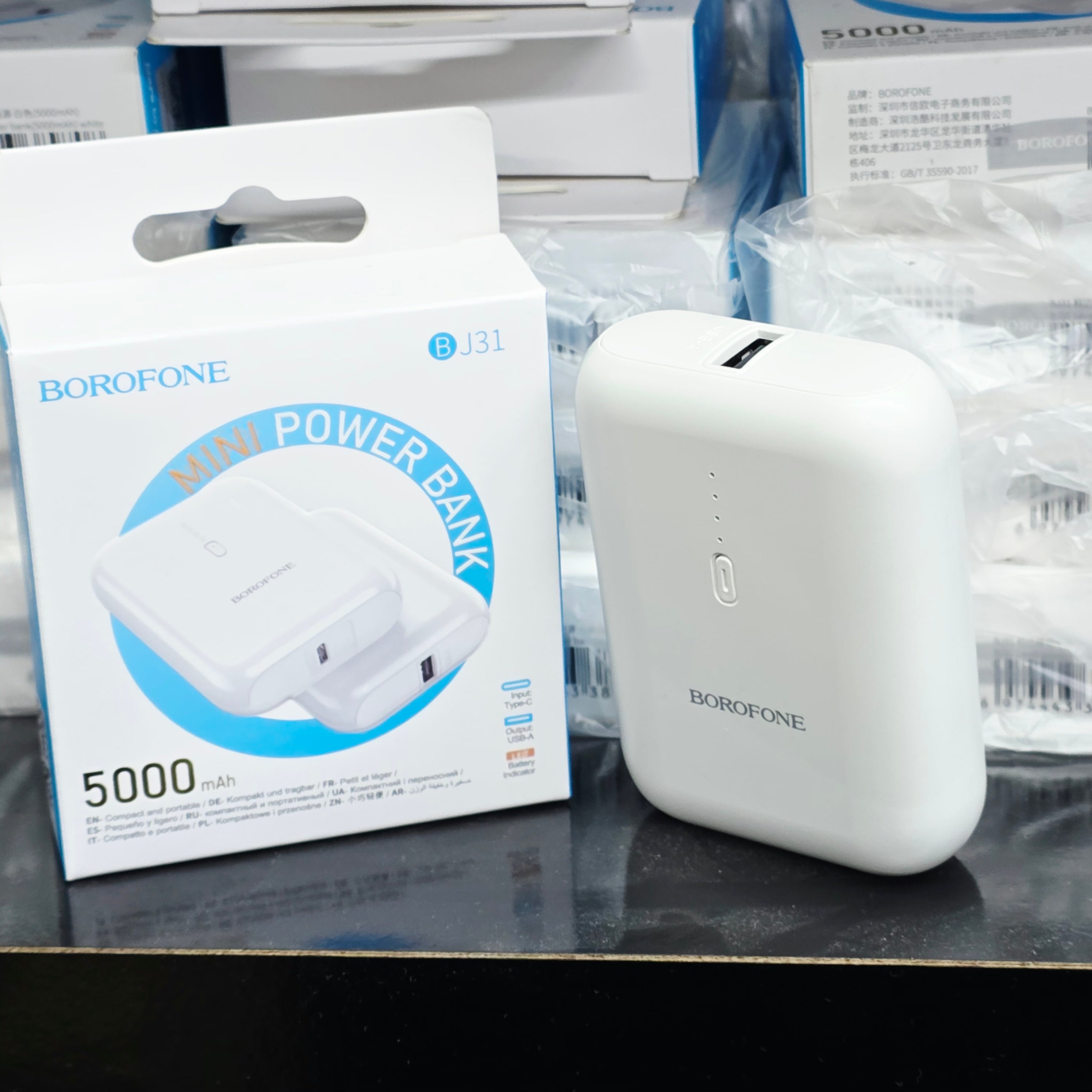 Borofone BJ31 5000 mAh Mini Taşınabilir Güç Bankası Powerbank - Type-C Input / USB-A Output Zayden