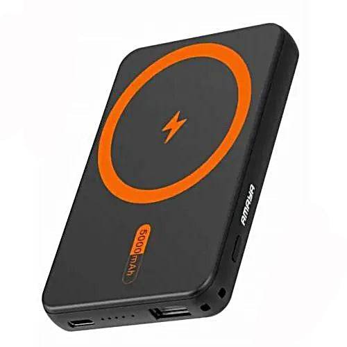 22,5W 5000 mah magsafeli batterypack typec ve usb çıkışlı 15w hızlı şarj destekli powerbank w17 - P1Z - KolayMagza