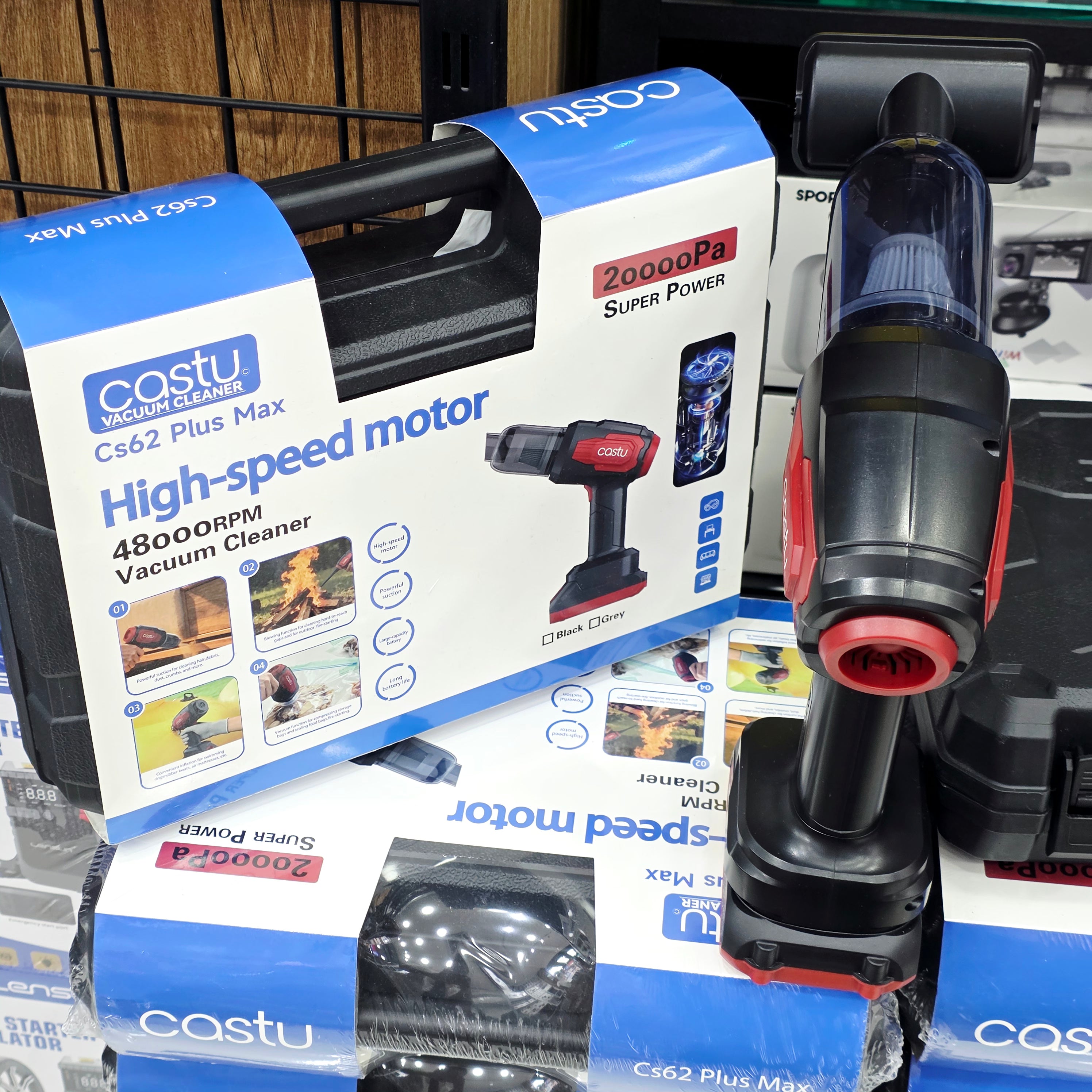 Castu Cs62 Plus Max 20000Pa Yüksek Emişli Kablosuz Şarjlı El Süpürgesi - 48000RPM Motorlu Çok Amaçlı Üfleme ve Şarjlı Süpürge