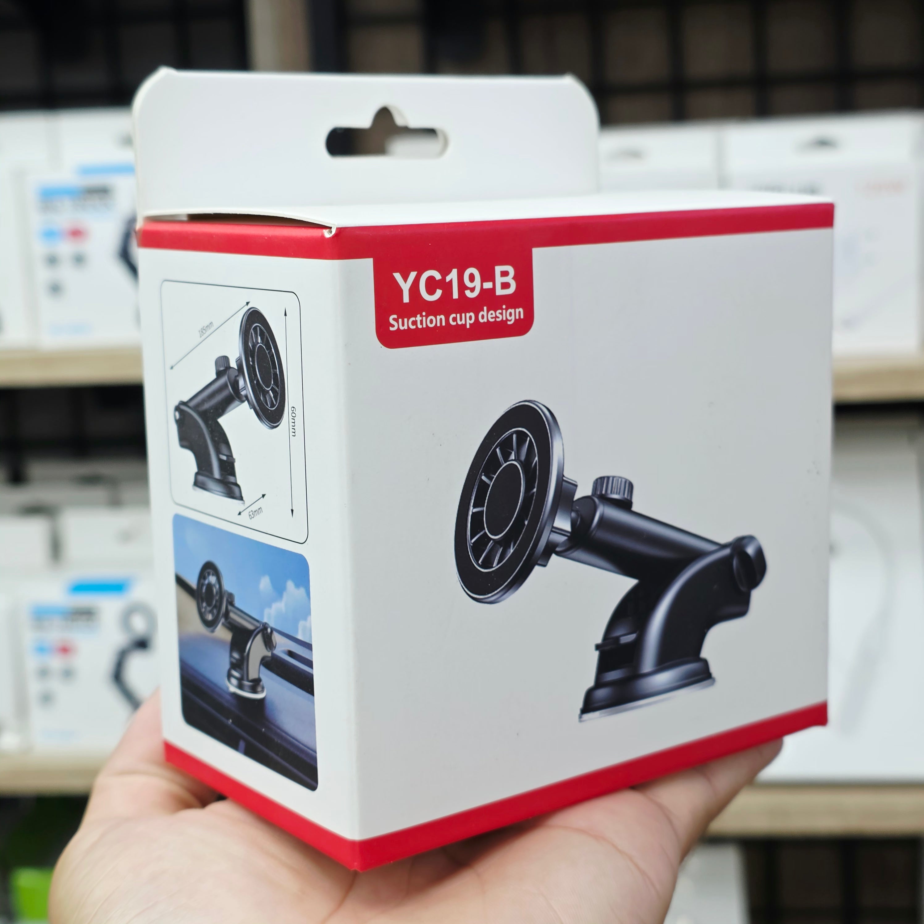 Güçlü Vantuzlu Manyetik magsafeli Araç İçi Telefon Tutucu - 360° Dönebilen Dashboard ve Cam Uyumlu Telefon Standı (Siyah) Zayden