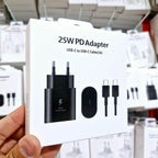 25w süper hızlı typec çıkışlı başlık adaptör ve typec to typec 1m kablo pd şarj set - S2A - KolayMagza KM Technology