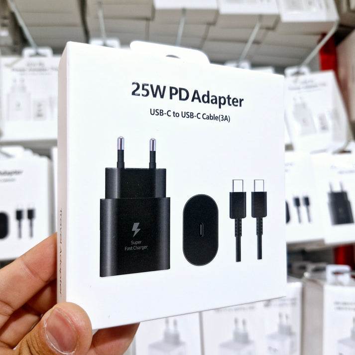 Logosuz 25w süper hızlı typec çıkışlı başlık adaptör ve typec to typec 1m kablo pd şarj set - S2A - KolayMagza