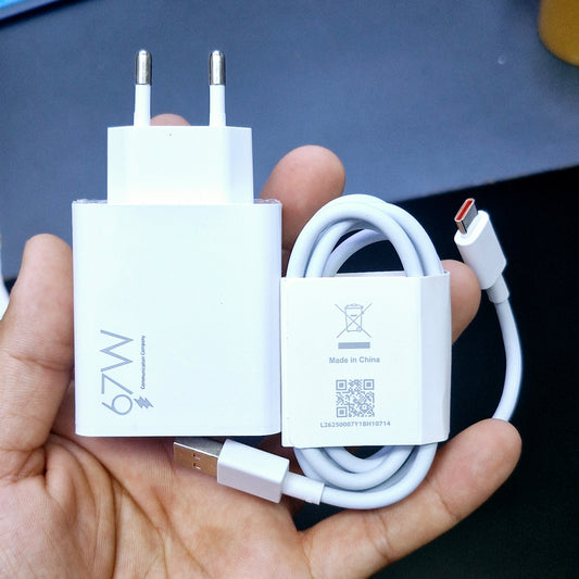 Logosuz 67W saniyeli şarj desterkli usb typeC şarj seti