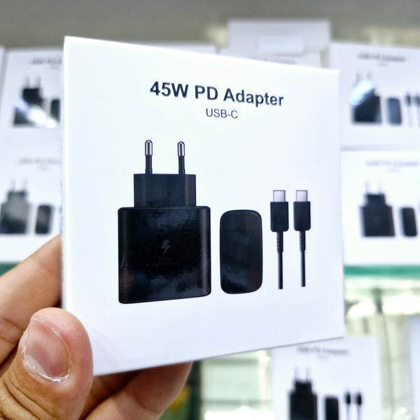 Logosuz 45w süper hızlı typec çıkışlı başlık adaptör ve typec to typec 1m kablo pd şarj set - S2P - KolayMagza