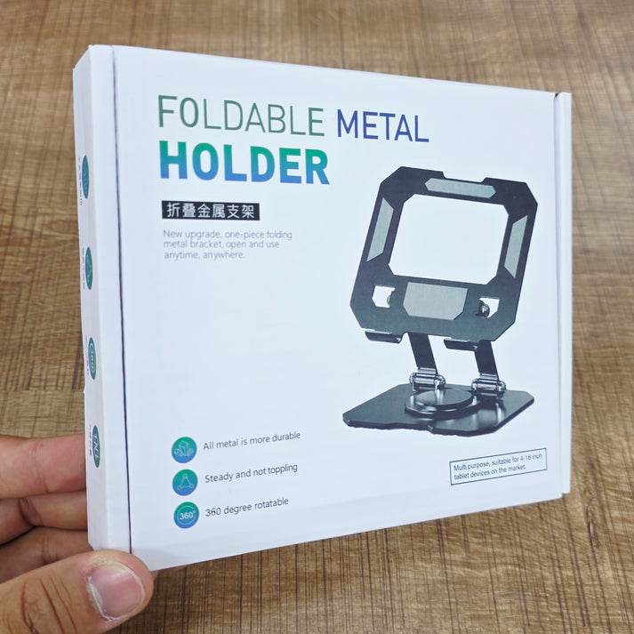 Foldable metal tablet stand | 360° döner, katlanabilir ayarlanabilir tutucu | tüm tablet modelleri ile uyumlu - N1L - KolayMagza