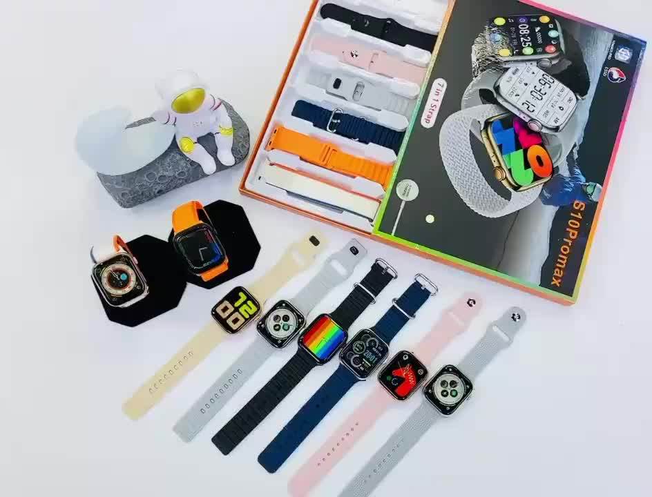 S10 Pro Max 7 kordonlu Dokunmatik HD Ekran ve Manyetik Kablosuz Şarj Özellikli Akıllı Saat - A3G - KolayMagza