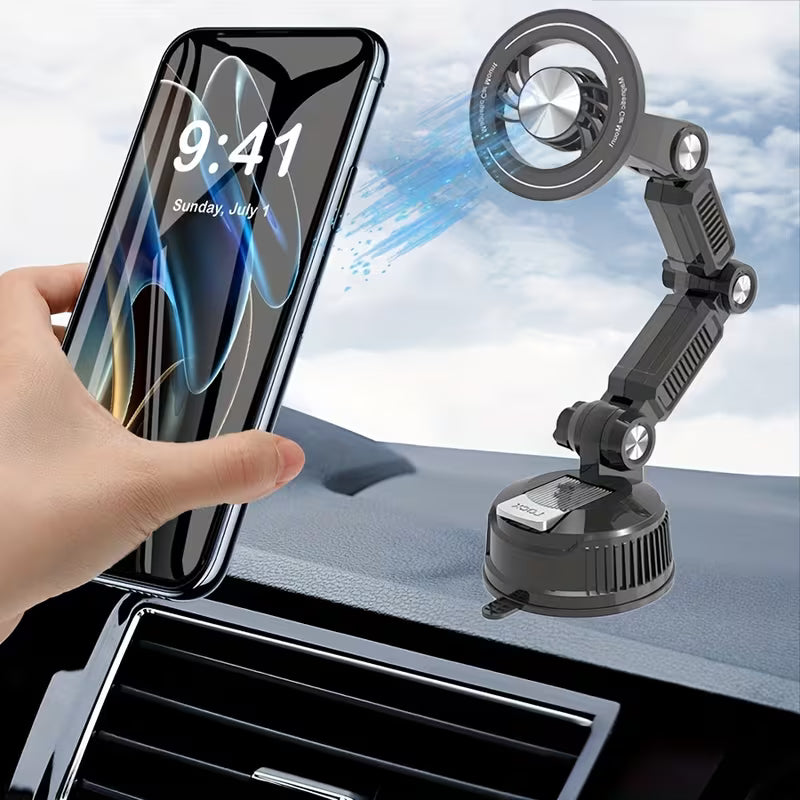 ( 5 adet ) RT-2010 Big Truck Vantuzlu Manyetik Araç İçi Telefon Tutucu - 360° Dönebilen Mekanik Kollu Torpido ve Cam Uyumlu Telefon Standı Zayden