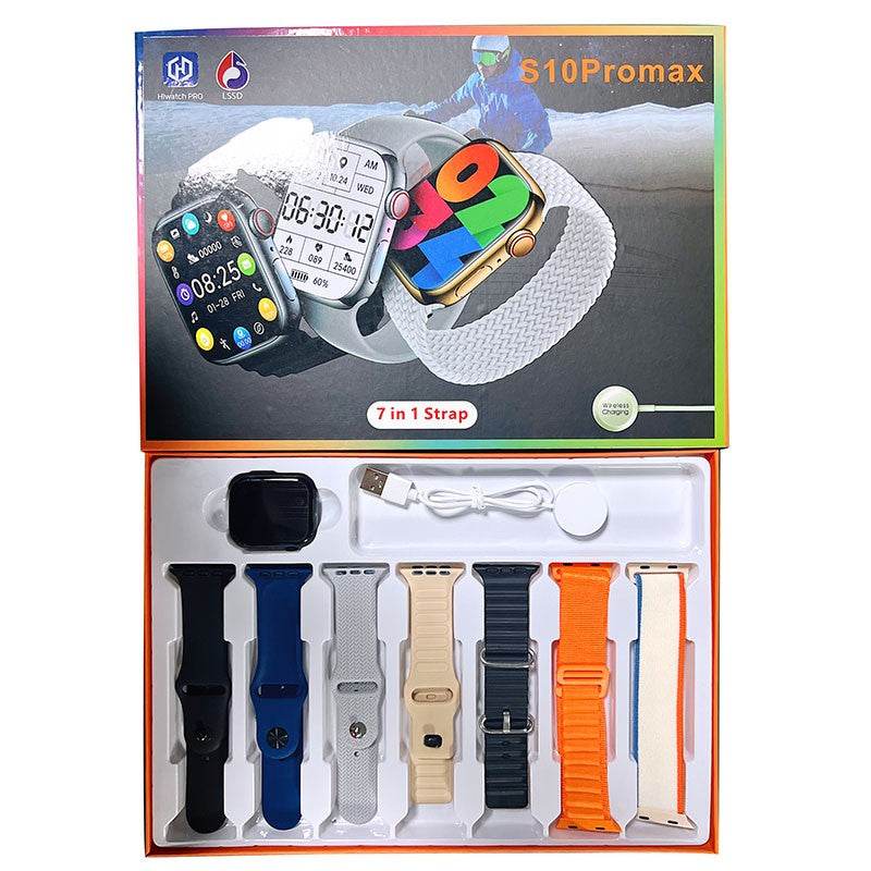 S10 Pro Max 7 kordonlu Dokunmatik HD Ekran ve Manyetik Kablosuz Şarj Özellikli Akıllı Saat - A3G - KolayMagza