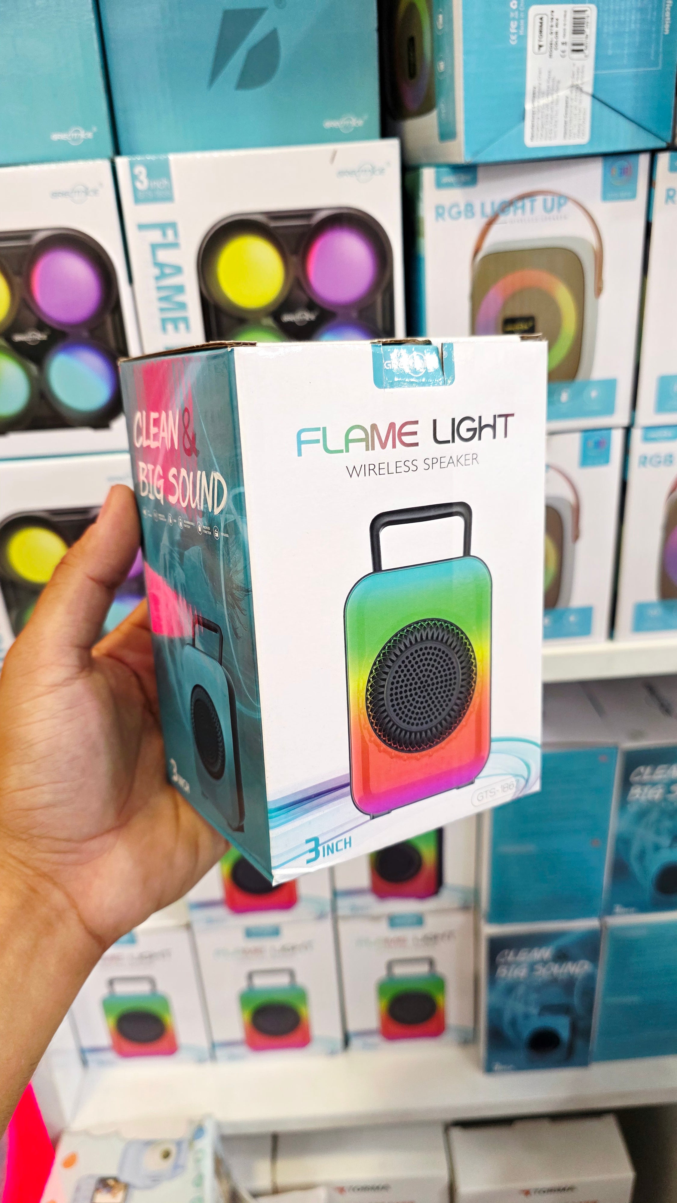 GTS-1867 Flame Light RGB Işıklı Taşınabilir Bluetooth Hoparlör TORİMA
