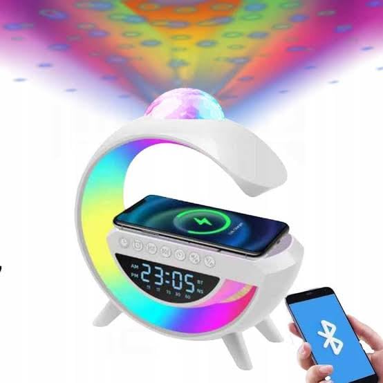 G Kablosuz Şarj Cihazı ve Disko Işığı RGB Rable lampa bluetooth Hoparlör - H3Q