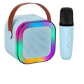 Tek karaoke mikrofonlu ışıklı bluetooth hoparlör k12