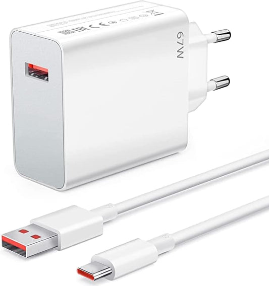 رأس إخراج USB مدعوم بشاحن توربو ثانٍ من Xaomi بقوة 67 واط ومجموعة شحن USB من النوع C