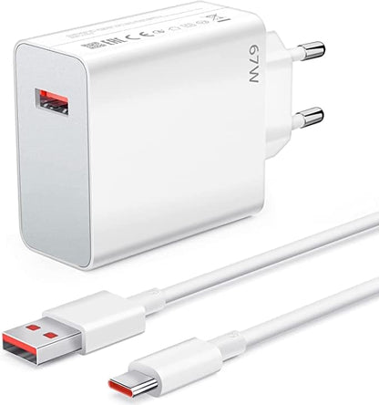 Xaomi 67W saniyeli turbo destekli usb çıkışlı başlık ve usb typeC şarj seti