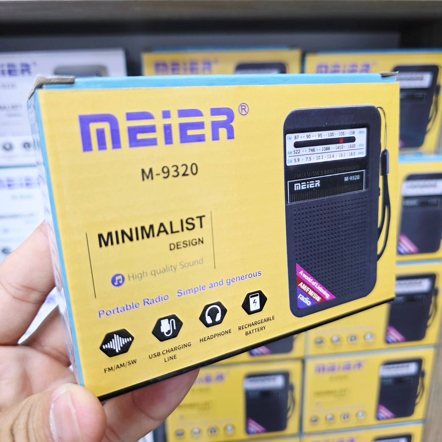 Meier m-9320 minimalist cep radyo fm/am/sw usb sarj edilebilir kulaklık takılabilir - H3K