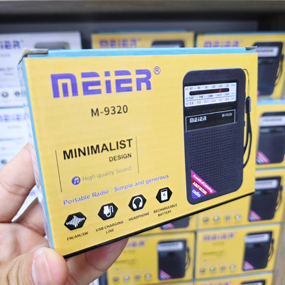 Meier m-9320 minimalist cep radyo fm/am/sw usb sarj edilebilir kulaklık takılabilir - H3K