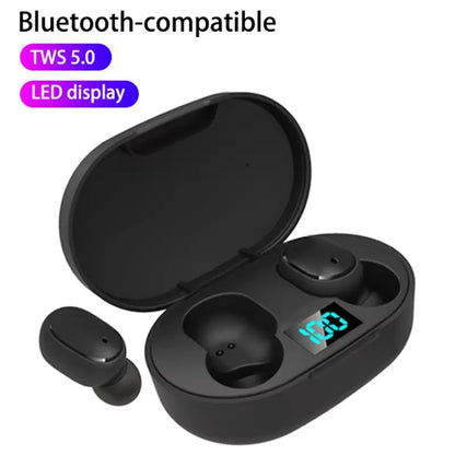 E6s şarj göstergeli mikrofonlu kulak içi tere dayanıklı bluetooth kulaklık