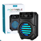 GTS-1961 RGB LED Işıklı Taşınabilir Kablosuz Bluetooth Hoparlör - FM Radyo / USB / SD Kart Destekli 3" Mini Speaker TORİMA