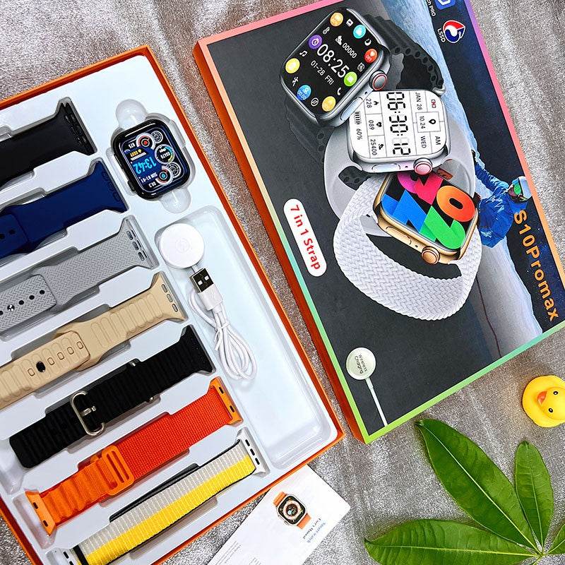 S10 Pro Max 7 kordonlu Dokunmatik HD Ekran ve Manyetik Kablosuz Şarj Özellikli Akıllı Saat - A3G - KolayMagza