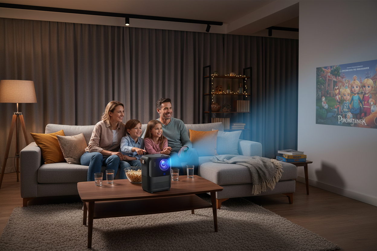 Masa üstü şarjlı projeksiyon Led wifi 5G hd, Usb ve sd kart destekli, kulaklık girişli