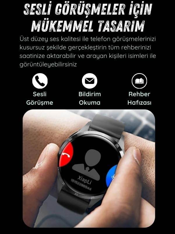 GT4 Max Premium Klasik Erkek Akıllı Saat Amoled Ekranlı Sesli Görüşme Yapan NFC,GPS,Spor Takibi,Rehber Kaydı Android&iOS İphone Huawei Xiaomi Uyumlu Kol Saati - A3J - KolayMagza