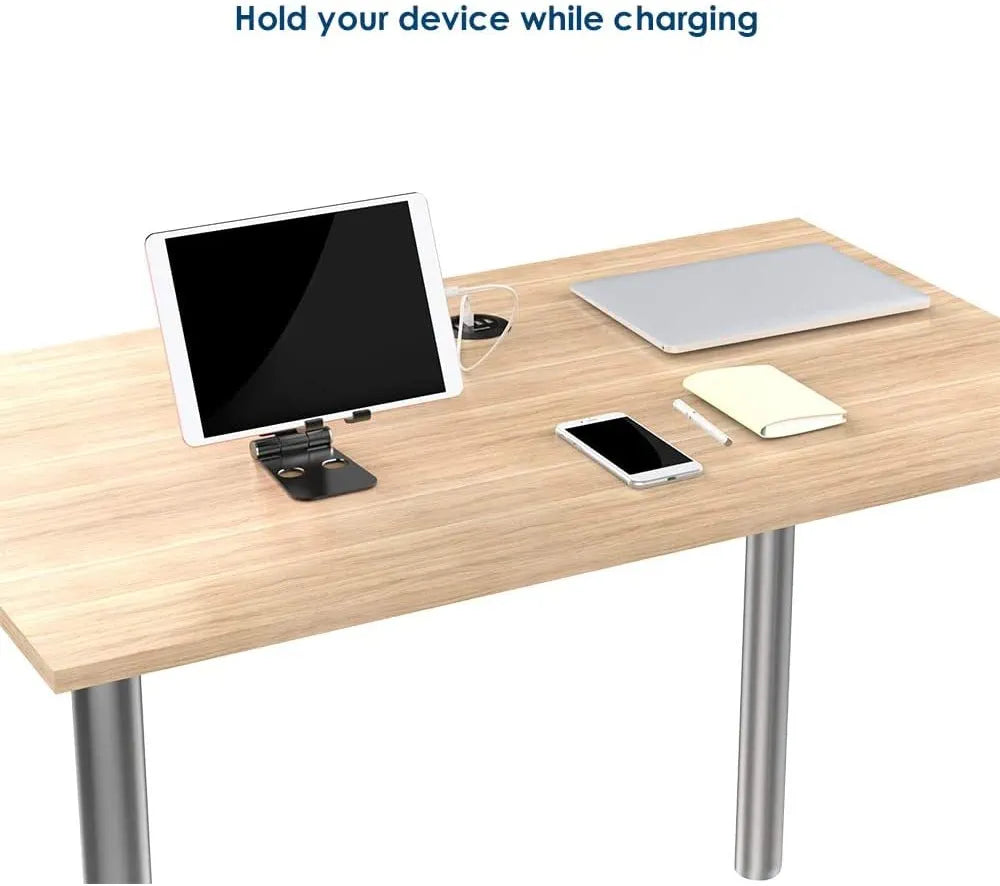 ( 5 adet ) Metal Ayarlanabilir Masaüstü Telefon ve Tablet Tutucu Stand - Katlanabilir Kaymaz Tabanlı KolayMagza KM Technology - Toptan Telefon Aksesuarları