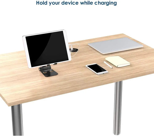( 5 adet ) Metal Ayarlanabilir Masaüstü Telefon ve Tablet Tutucu Stand - Katlanabilir Kaymaz Tabanlı KolayMagza KM Technology - Toptan Telefon Aksesuarları