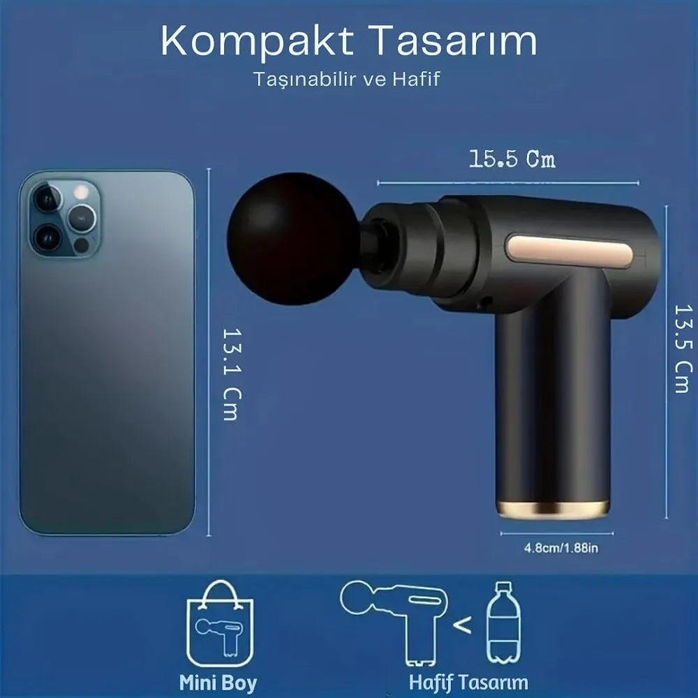 ( 5 adet ) Multifon Kablosuz Sporcu Masaj Tabancası - Şarjlı ve Kademeli Titreşimli Kas Rahatlatıcı Masaj Aleti SANTRAL HAN