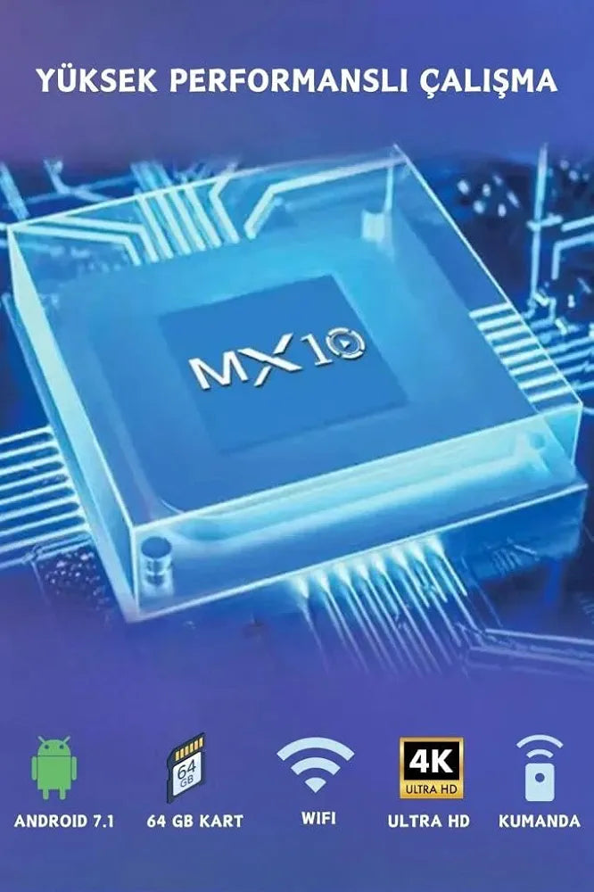 MX10 4K Ultra HD Android TV Box Medya Oynatıcı – Wi-Fi Destekli Akıllı Smart TV Dönüştürücü Zayden