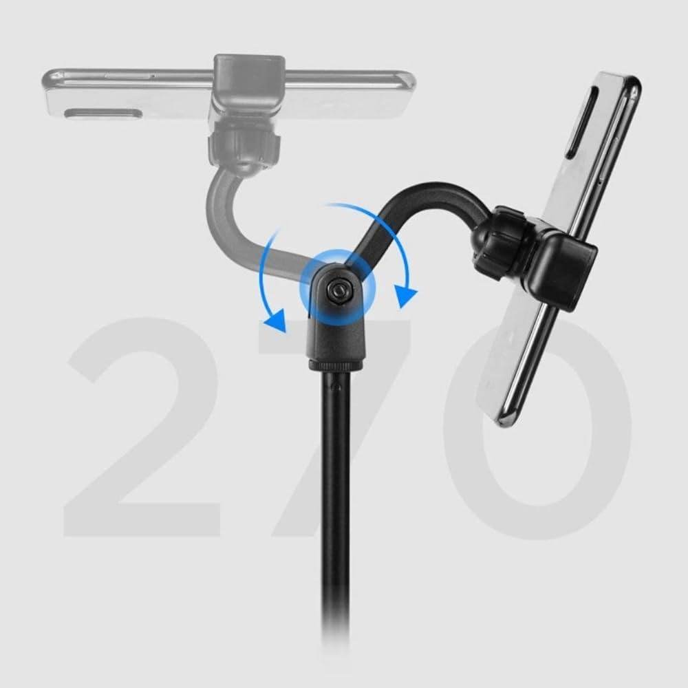 Masaüstü uzayabilir telefon tutucu | 360° ayarlanabilir yükseklikli ve açılı stand | teleskopik gövde | tüm telefonlarla uyumlu - N1K - KolayMagza