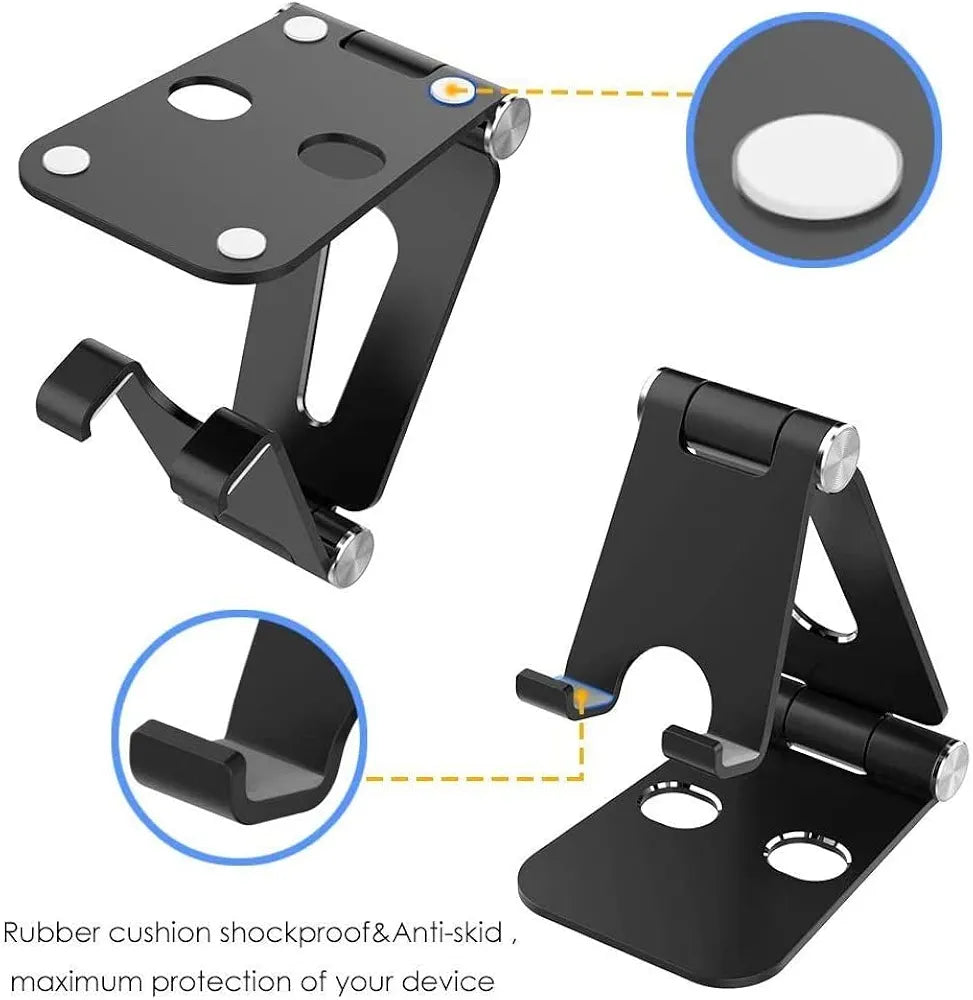 ( 5 adet ) Metal Ayarlanabilir Masaüstü Telefon ve Tablet Tutucu Stand - Katlanabilir Kaymaz Tabanlı KolayMagza KM Technology - Toptan Telefon Aksesuarları
