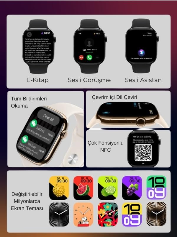 Hk10 pro A 10.seri 46mm amoled ekranlı ios android uyumlu akıllı saat - A2W