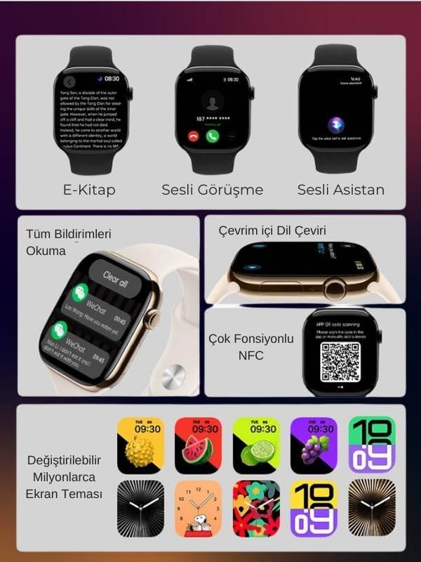 Hk10 pro A 10.seri 46mm amoled ekranlı ios android uyumlu akıllı saat - A2W - KolayMagza