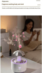 V88 3'ü 1 arada Yağmur Damlası Nemlendirici ve Esansiyel Yağ Difüzörü, Serin Sis, 360 Derece Şelale, Fısıltılı Yağmur Sesi ve 7 Ruh Hali Işığı, Şemsiye Tasarımlı Hava Nemlendirici, Ev, Yatak Odası, Oturma Odası - H3Y - KolayMagza